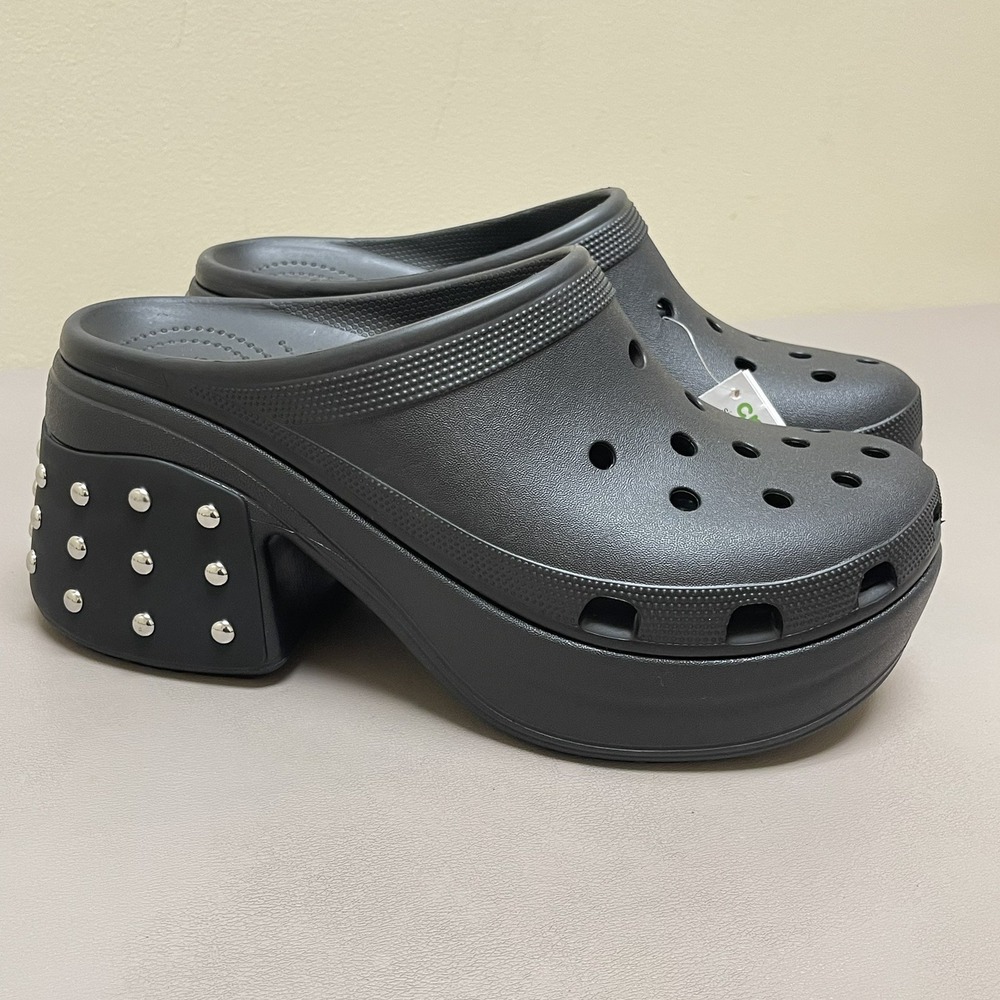Crocs Siren Studded Clogs Men 11‎ Black Slip-On Platform Shoes Goth Punk EMO NEW
